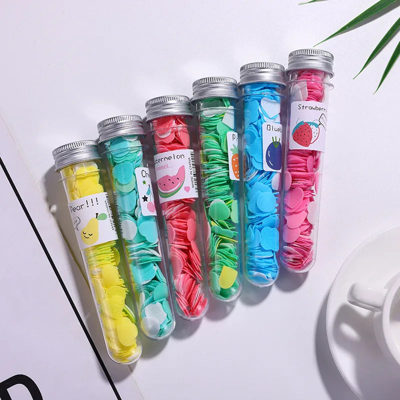 Portable Mini Bath Test Tube Confetti Foaming Flower Paper Soap Slice