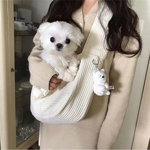 Portable Pet Bag Puppy Kitten Carrier Canvas Single Shoulder Cat Bag Sling