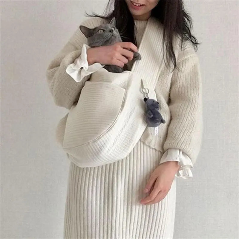 Portable Pet Bag Puppy Kitten Carrier Canvas Single Shoulder Cat Bag Sling