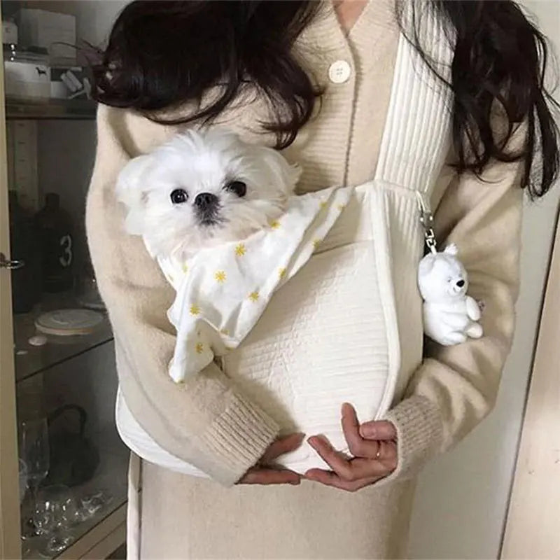 Portable Pet Bag Puppy Kitten Carrier Canvas Single Shoulder Cat Bag Sling