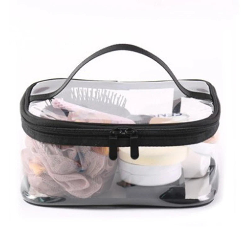 Transparent PVC Travel Cosmetic Bag Toiletry Zip Organizer