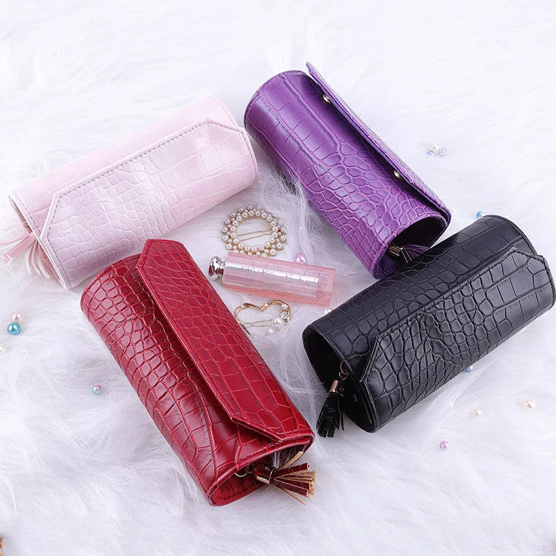 Travel Jewelry Organizer Box Roll PU Leather Jewellery Storage Pouch