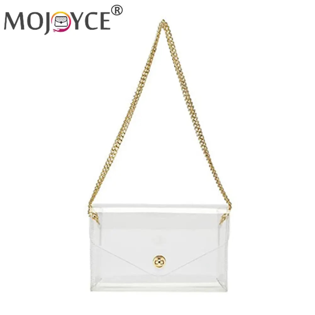 Portable Clear PVC Clutch Chain Handbag Stadium Approved Waterproof Bag