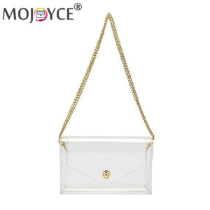 Portable Clear PVC Clutch Chain Handbag Stadium Approved Waterproof Bag