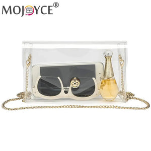 Portable Clear PVC Clutch Chain Handbag Stadium Approved Waterproof Bag