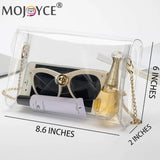 Portable Clear PVC Clutch Chain Handbag Stadium Approved Waterproof Bag