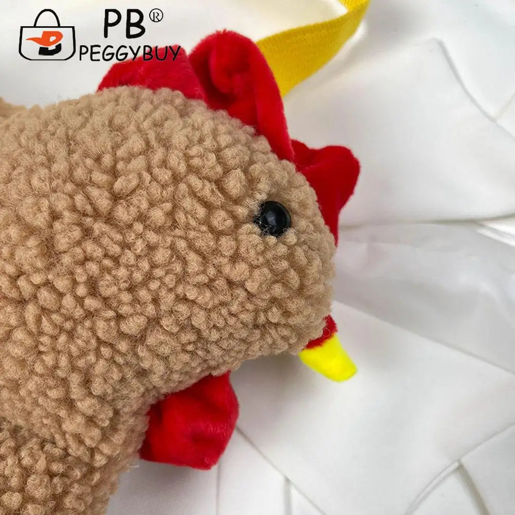 Women Plush Cartoon Shoulder Bag Hen Shape Crossbody Bag