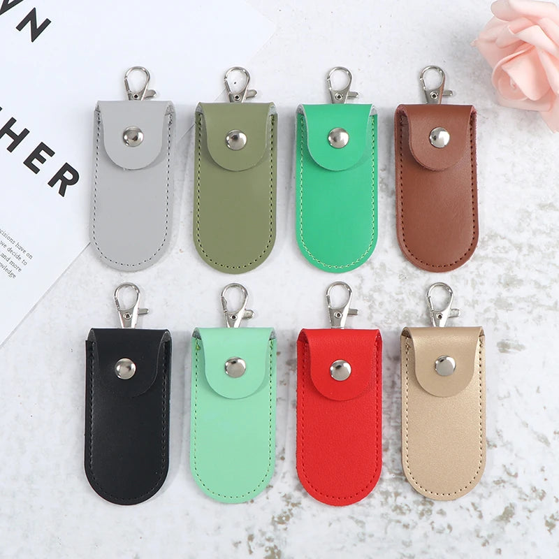 Leather Pouch Case Keychain for USB Flash Drive Memory Stick
