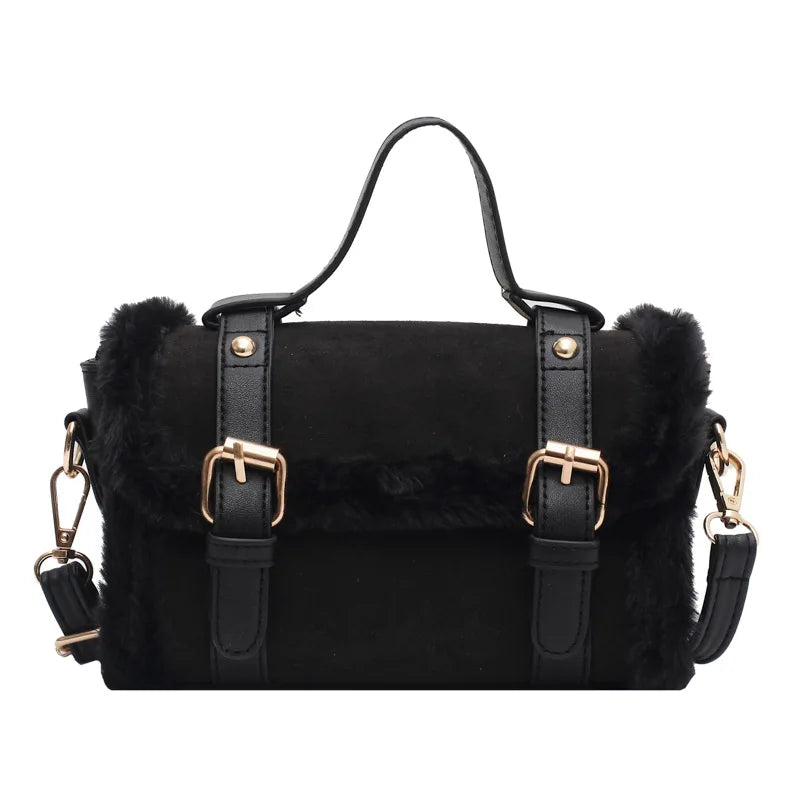 Autumn Winter Lamb Plush Cross Body Bag Women Bag