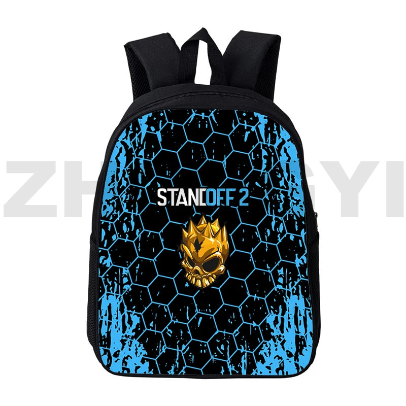 Canvas Print Standoff 2 Backpacks for Girls, 12/16 Inch Kids Bookbag