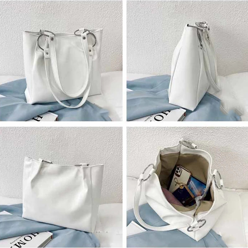 Preppy College Underarm Shoulder Bags Women Large Capacity Casual Tote Bag