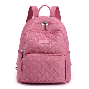 Preppy Style School Backpacks Large Space Heart Shape Embroidered Rucksacks