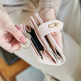 Women PU Leather Wallet Large Capacity Hasp Purses Multifunction Short Purse