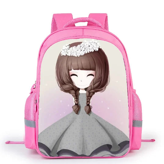 Cartoon Flower Girl School Backpack Lightweight Shoulder Bag