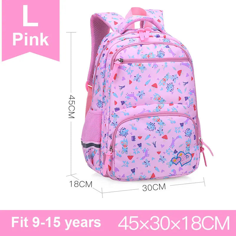 Princess Fox Heart Rabbit Embroidery Girl Boy Children School Bagpack