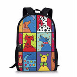 Cartoon Hound School Backpack for Teens