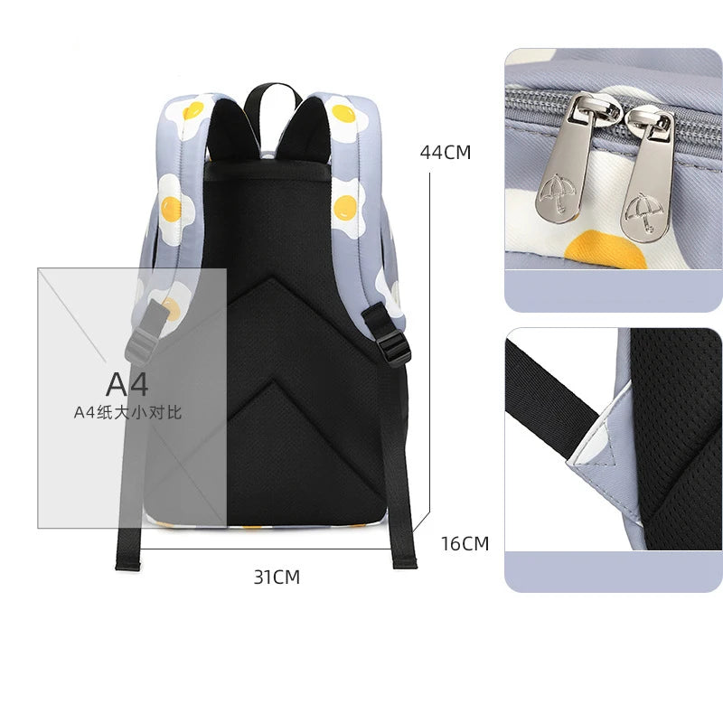 Girls Lightweight Printed Backpack for School and Travel