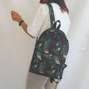 Large Capacity Nylon Backpack Women Waterproof Vintage Style