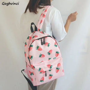 Large Capacity Nylon Backpack Women Waterproof Vintage Style