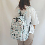 Large Capacity Nylon Backpack Women Waterproof Vintage Style