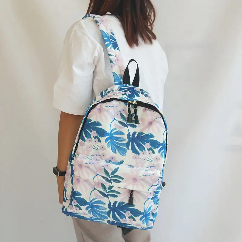 Large Capacity Nylon Backpack Women Waterproof Vintage Style