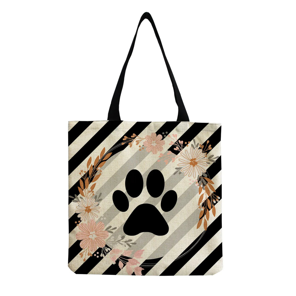 Cartoon Dog Paw Printed Lady Tote Bag