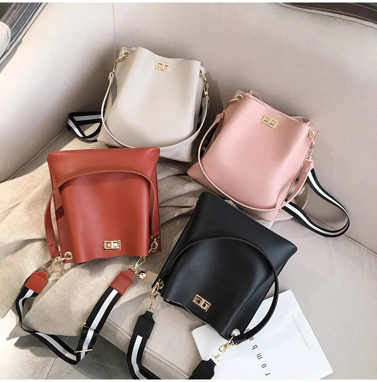 Casual Large Bucket Crossbody Bags Women Shoulder Messenger Purses