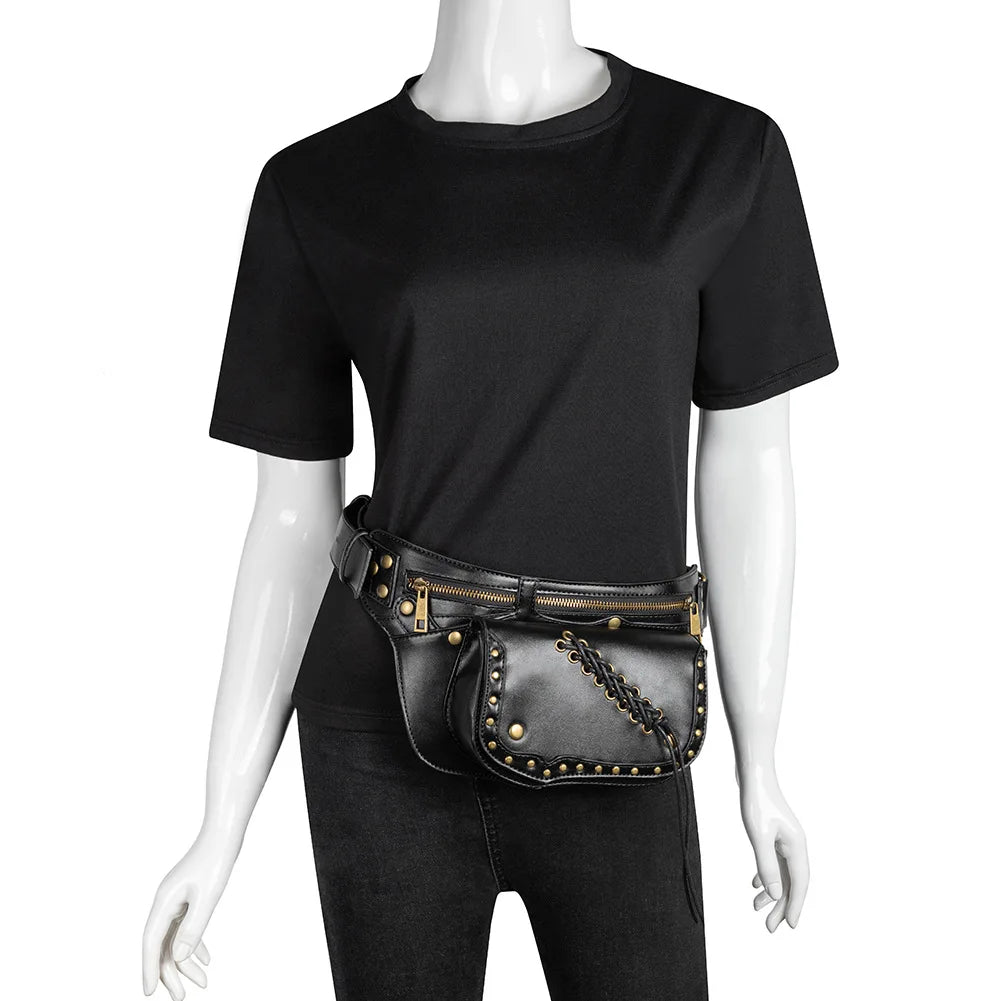 Gothic Punk Shoulder Bag Waist Pack Fanny Pack