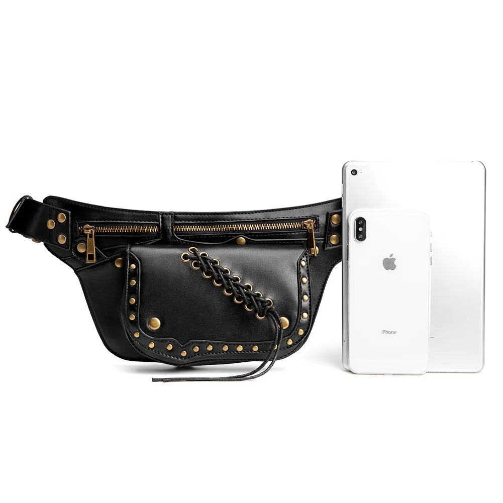 Gothic Punk Shoulder Bag Waist Pack Fanny Pack