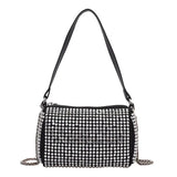 Silver Women Diamonds Tote Bag Rhinestone Shoulder Bags Clutch Purse