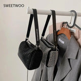 Silver Women Diamonds Tote Bag Rhinestone Shoulder Bags Clutch Purse