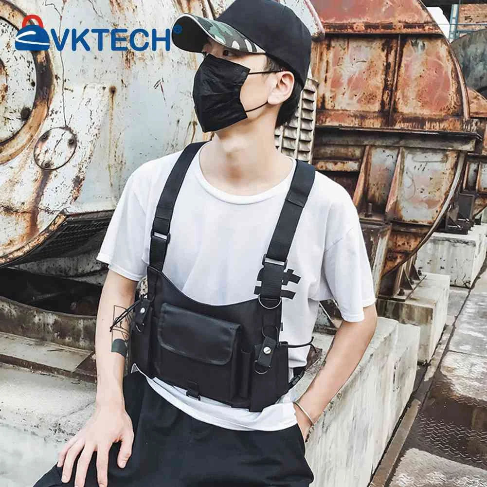 Chest Waist Functional Unisex Nylon Waistcoat Cross Bag