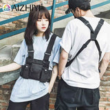 Adjustable Unisex Nylon Waistcoat with Mobile Phone Bag Pair