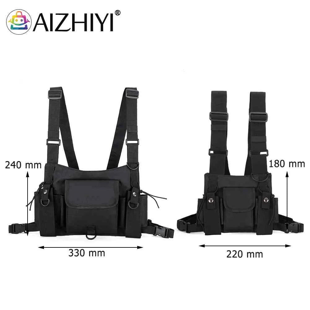 Adjustable Unisex Nylon Waistcoat with Mobile Phone Bag Pair