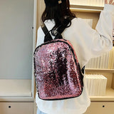 Sequin Backpack Girl Students Travel Teenagers Women Bag