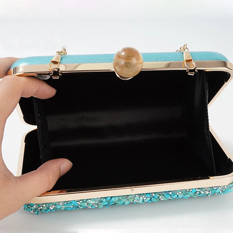 Purple Clutch Purse Colorful Evening Crossbody Shoulder Bag