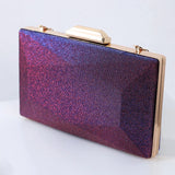 Purple Unique Evening Clutch Bags for Wedding Party Shoulder Handbags Purse