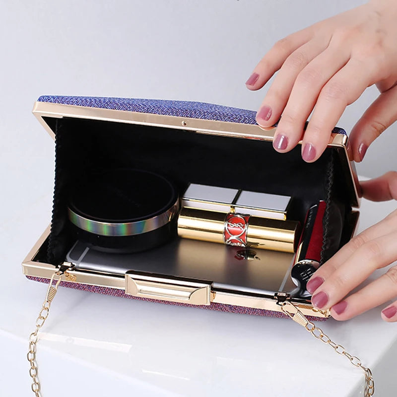 Purple Unique Evening Clutch Bags for Wedding Party Shoulder Handbags Purse