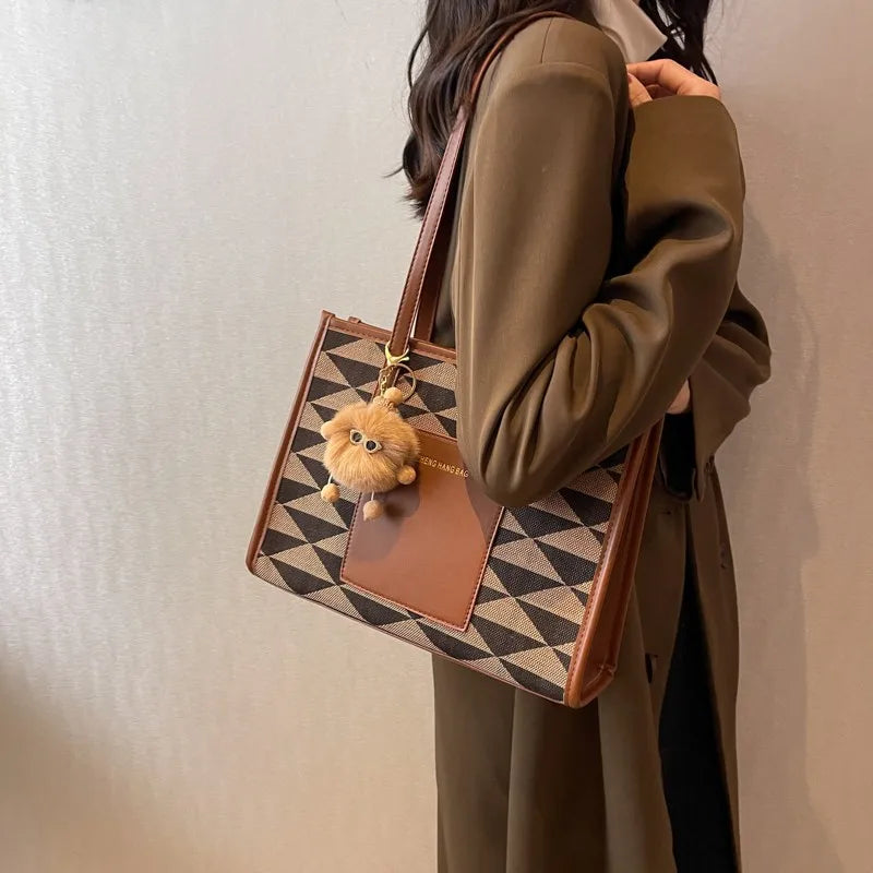 Casual Retro Tote Bag Large Capacity Shopping Bags Women