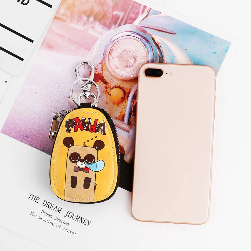 Cartoon Cat Key Bag PU Leather Key Wallets