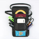 Neck Strip Passport Holder Bag Travel Wallet Zippered Case