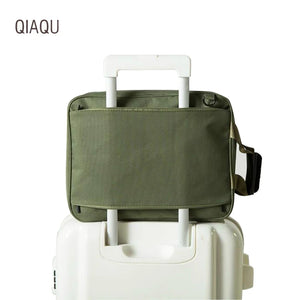 Casual Solid Canvas Handbag Cross Body Clothing Storage Pouch High Capacity
