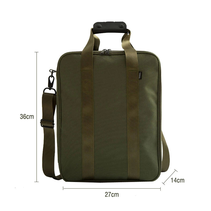 Casual Solid Canvas Handbag Cross Body Clothing Storage Pouch High Capacity
