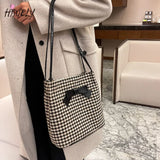 Bow Bucket Bag Women's Autumn and Winter High-capacity Shoulder Bag