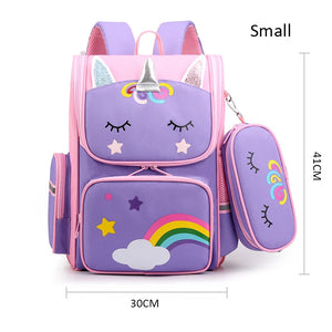 Cartoon Unicorn School Backpack for Girls Kids