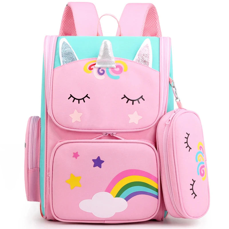 Cartoon Unicorn School Backpack for Girls Kids