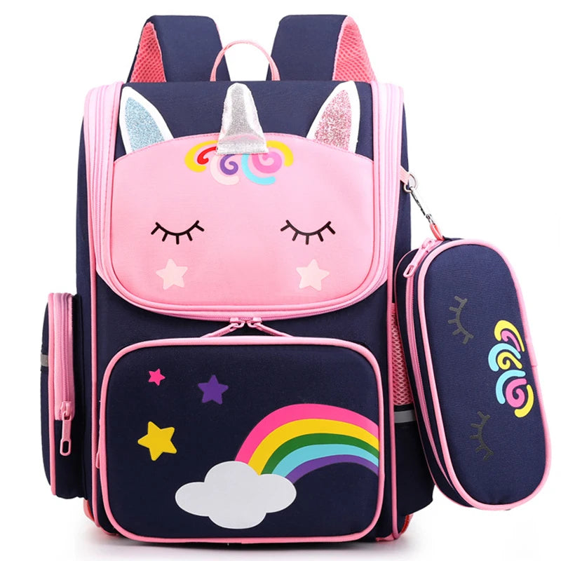 Cartoon Unicorn School Backpack for Girls Kids