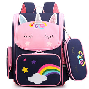 Cartoon Unicorn School Backpack for Girls Kids