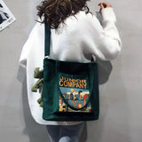 Canvas Shoulder Bag for Female Students Retro Handbag Women
