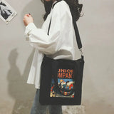 Canvas Shoulder Bag for Female Students Retro Handbag Women